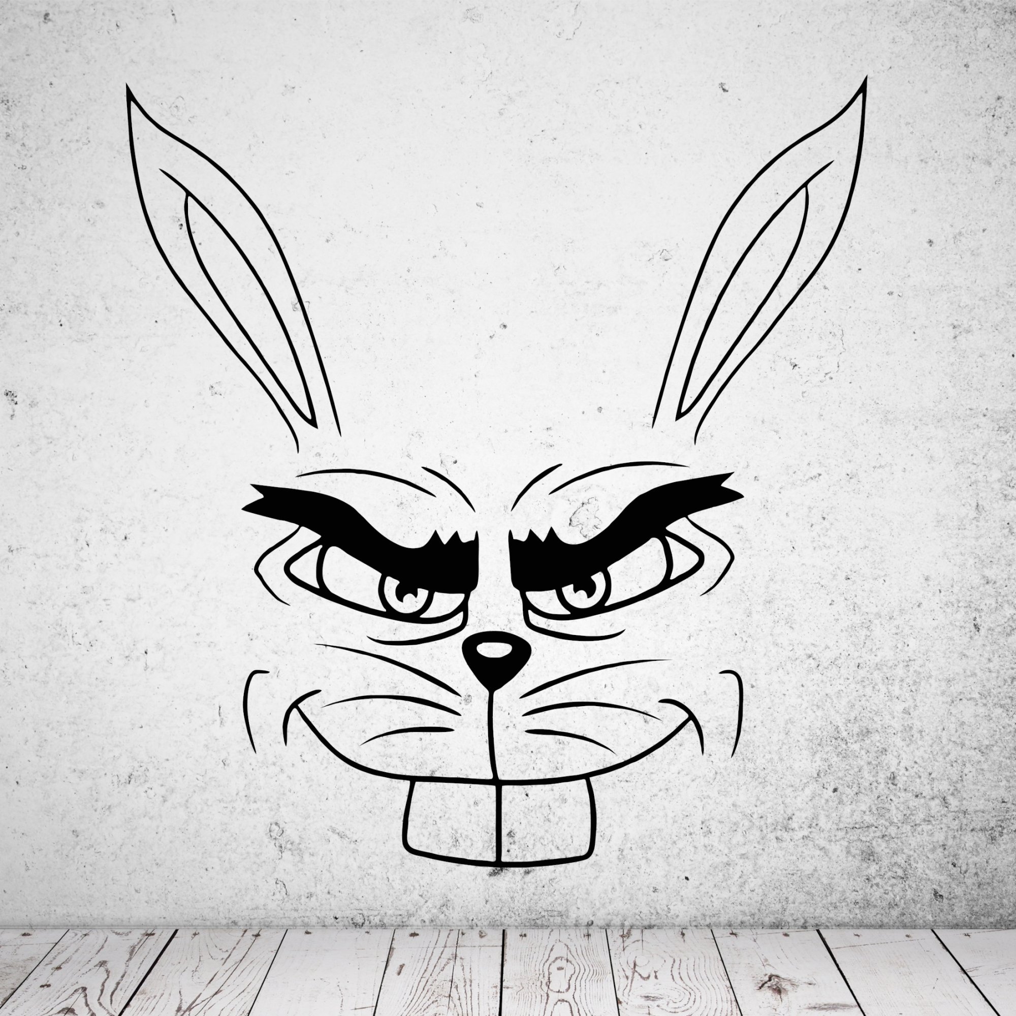 46154W Hase gemein Wandsticker